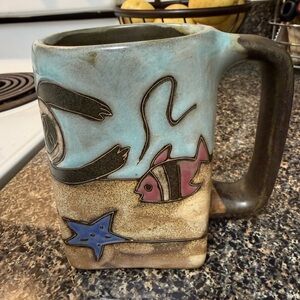 Mara Stoneware Artistic Ocean-Themed Mermaid Ceramic Mug